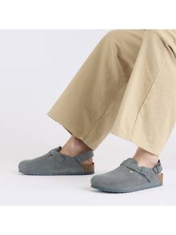 Birkenstock - Tokio Unisex Narrow Width Basalt Grey Suede Leather Sandals