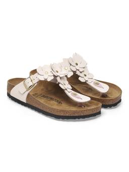 Birkenstock - Gizeh Flower Embellishment Women Regular White Sandals