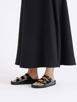 Birkenstock - Florida Fresh Women Narrow Width High-Shine Black Sandals