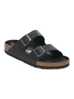 Birkenstock - Arizona Unisex Regular Width Black Natural Leather Oiled Two Strap