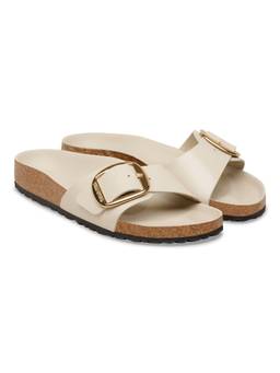 Birkenstock - Madrid Big Buckle Women Narrow Width High-Shine Beige Sandals