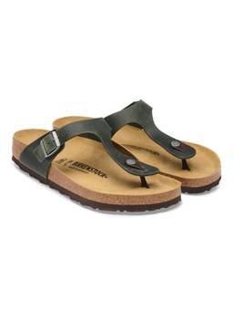 Birkenstock - Gizeh Unisex Regular Width Thyme Natural Leather Oiled Sandals