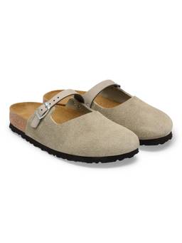 Birkenstock - Maria Women Narrow Width Taupe Suede Leather Mules