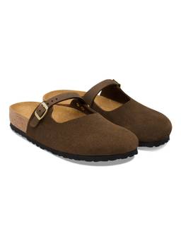 Birkenstock - Maria Women Narrow Width Carafe Suede Leather Mules - Brown
