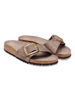 Birkenstock - Madrid Big Buckle Women Narrow Width SYN Python Taupe Sandals