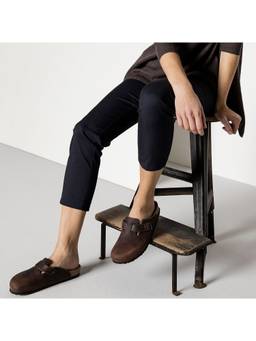 Birkenstock - Boston Soft Footbed Unisex Narrow Width Brown Natural Leather Oiled Mules