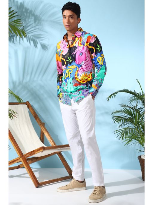 Loudless Psychedelics Printed Shirt for Men