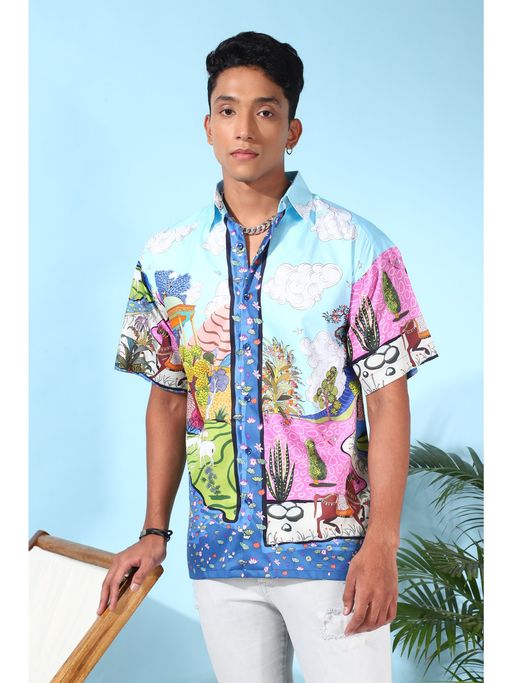 Loudless Mughal Printed Half Sleeves Shirt for Men
