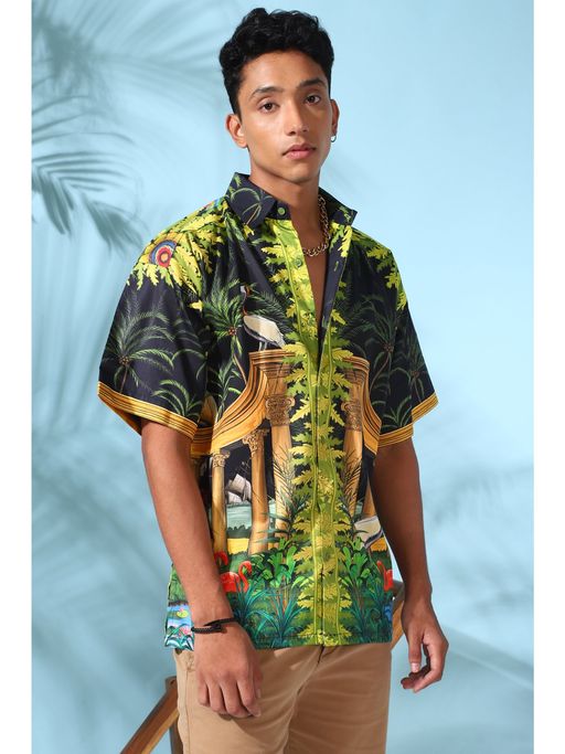 Loudless Enchantment Printed Half Sleeves Shirt for Men