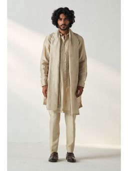 STUDIO BAGECHAA - Beige Aryan Kurta with Pant and Dupatta (Set of 3)