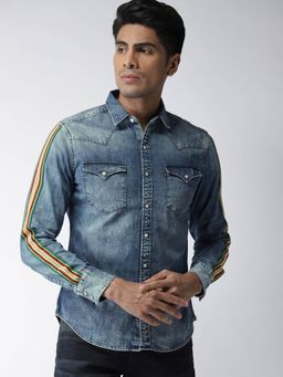 Levi's - Men Blue Slim Fit Casual Denim Shirt
