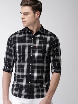 Levi's - Men Black White Slim Fit Casual Shirt