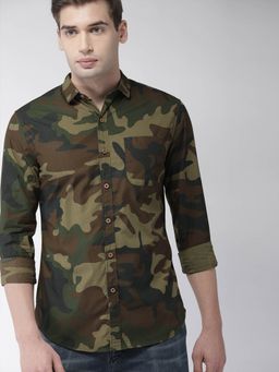 Levi's - Men Olive Green Brown Slim Fit Casual Shirt