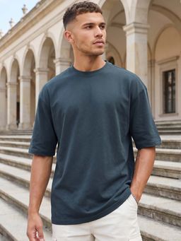Bewakoof - Heavy Duty 1.0 Men's Grey Oversized T-shirt