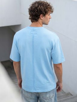 Bewakoof - Men's Clear Sky Blue Oversized T-Shirt