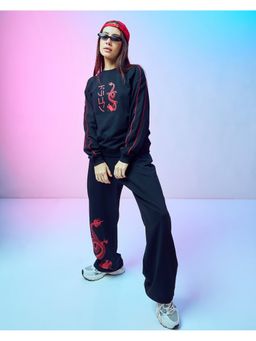 Bewakoof - Women's Black Dragon Graphic Printed Co-ordinates