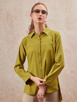FITHUB - Mustard Yellow High-Low Hem Longline Shirt