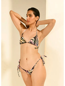 Trove Label - Multi-Color Printed Bikini Top with Bottom