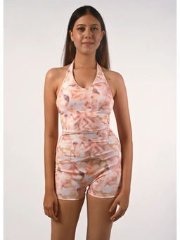 Trove Label - Peach Curvy Printed Full One Piece