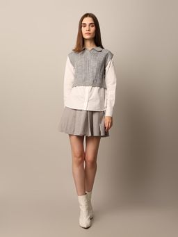 ONLY - Women's Regular Fit Grey Sweater