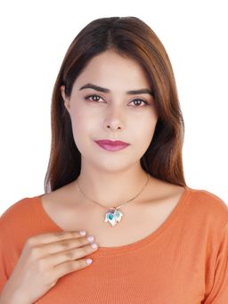 Estele - Rose Gold Plated Floral Pendant with Crystals for Women