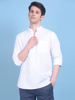 CRIMSOUNE CLUB - Mens White Vertical Stripes Shirt