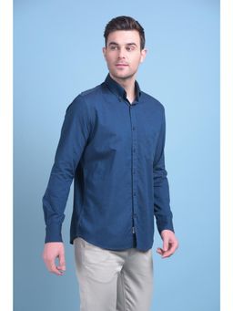 CRIMSOUNE CLUB - Mens Blue Cotton Shirt