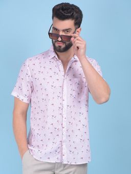 CRIMSOUNE CLUB - Mens Pink Printed Shirt