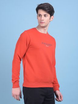 CRIMSOUNE CLUB - Mens Red Typographic Print Sweatshirt