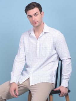 CRIMSOUNE CLUB - Mens Printed White Cotton Shirt