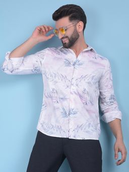 CRIMSOUNE CLUB - Mens Pink Floral Print Shirt