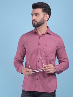 CRIMSOUNE CLUB - Mens Red Printed Cotton Shirt