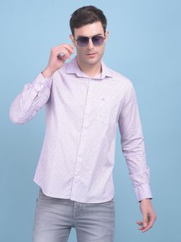 CRIMSOUNE CLUB - Mens Printed Purple Cotton Shirt