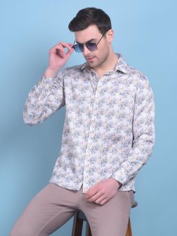 CRIMSOUNE CLUB - Mens Multi-Color Floral Print Cotton Shirt