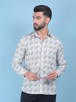 CRIMSOUNE CLUB - Mens Multi-Color Floral Print Cotton Shirt
