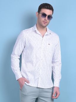 CRIMSOUNE CLUB - Mens Printed White Shirt