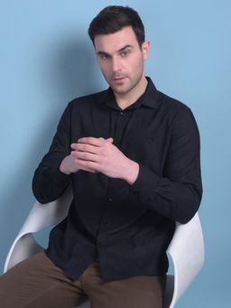 CRIMSOUNE CLUB - Mens Black Printed Shirt