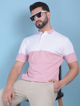 CRIMSOUNE CLUB - Mens Peach Colorblock T-Shirt