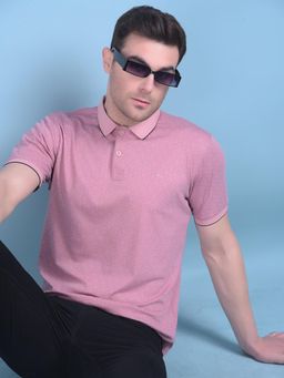 CRIMSOUNE CLUB - Mens Pink Printed Polo T-Shirt