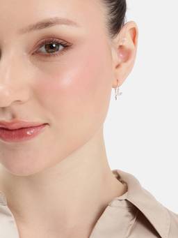 MINOUS - Silver Leaf Drop Earrings