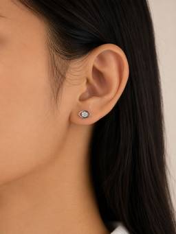 MINOUS - Silver Aura Shine Eye Earrings