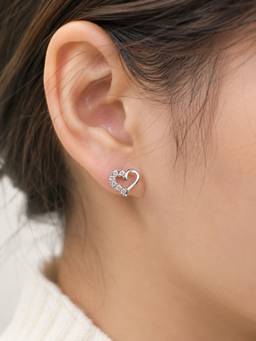 MINOUS - Silver Timeless Heart Glow Earrings