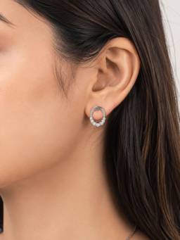 MINOUS - Silver Infinity Shine Stud Earrings