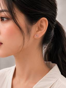 MINOUS - Silver Blush Tulip Bloom Studs