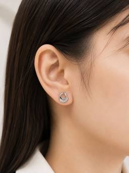 MINOUS - Silver Radiant Twist Crystal Earrings