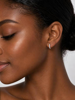 MINOUS - Silver Classic CZ Hoop Earrings