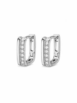 MINOUS - Silver Sparkling Hoop Earrings