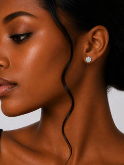 MINOUS - Silver Floral Cluster Stud Earrings