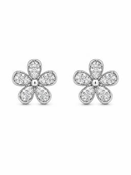 MINOUS - Silver Bloom Flower Stud Earrings