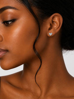 MINOUS - Silver Princess Heart Earrings